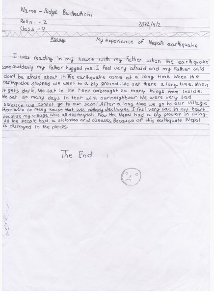 write an essay on my earthquake experience write an essay on my earthquake experience