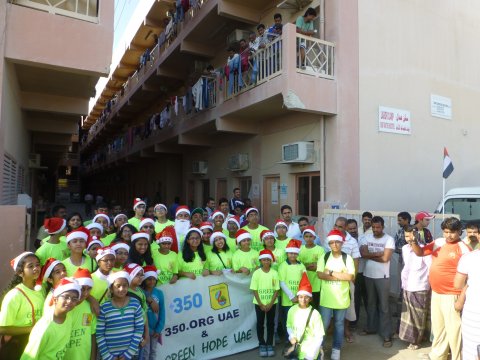 Spreading joy --- a happy group after the distribution